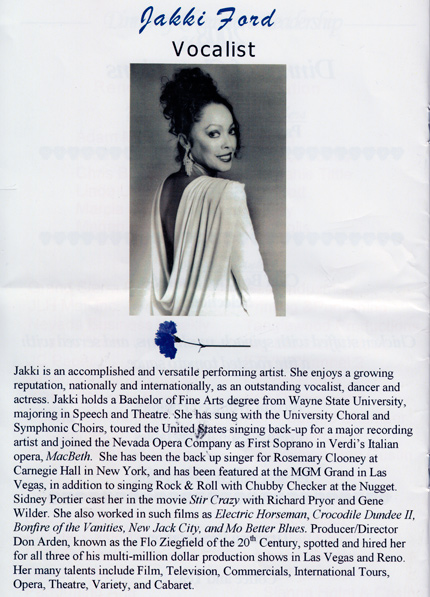 Jakki Ford Evening Gown Program Bio