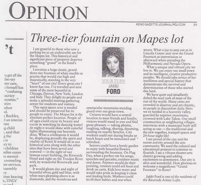 Jakki Ford In My Opinion Article for RGJ