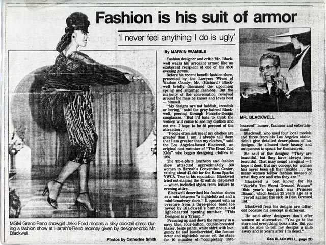 Jakki Ford Blackwell Fashion Article in the Las Vegas Sun